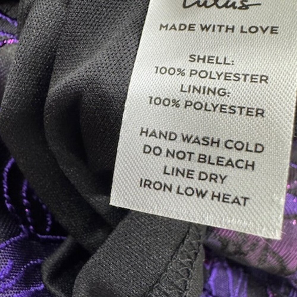 NWT Lulus Extravagant Party Shiny Purple Floral Jacquard Bodycon Dress - Picture 8 of 8